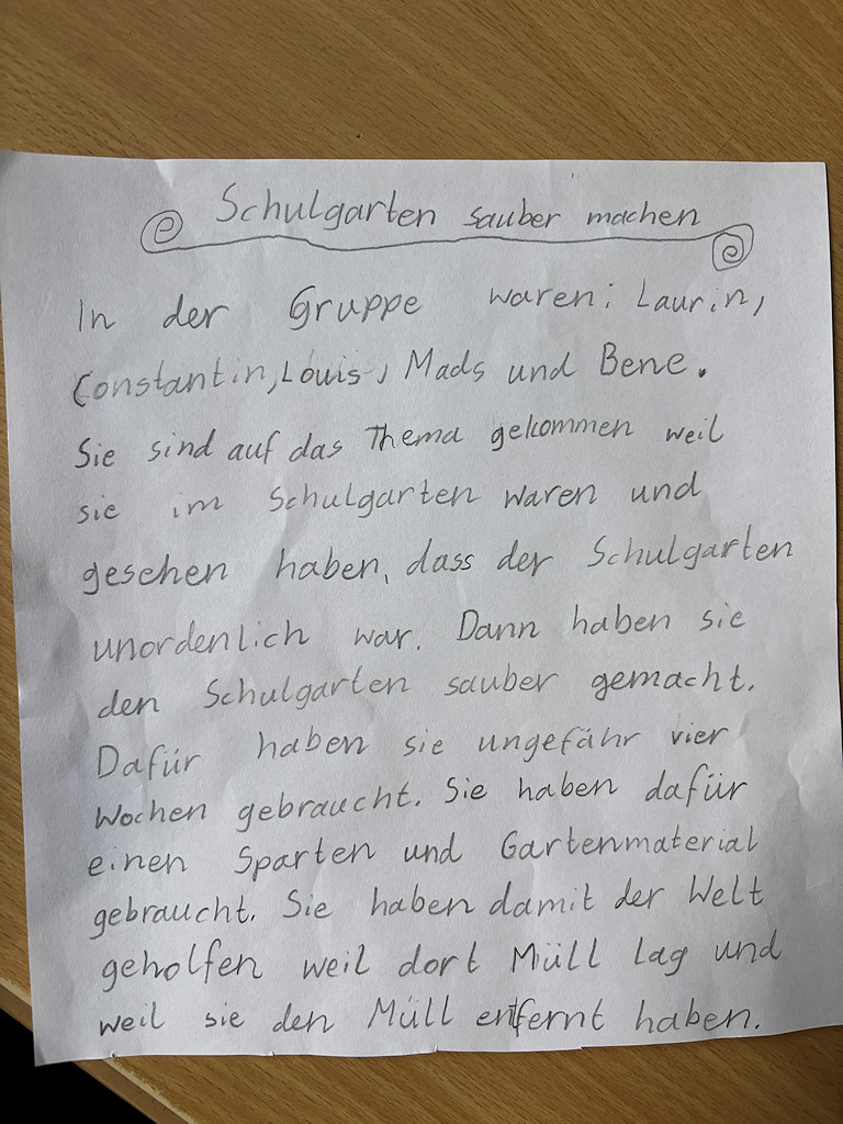Schulgarten sauber machen